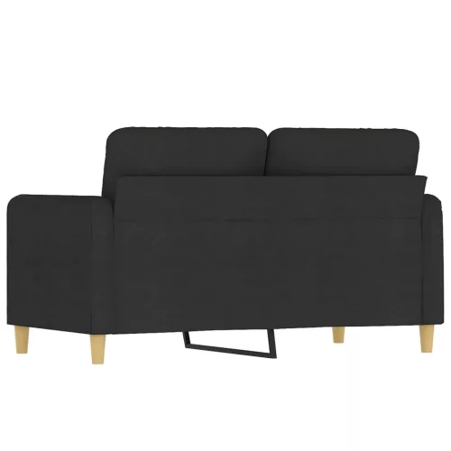 Kétszemélyes fekete szövetkanapé 120 cm