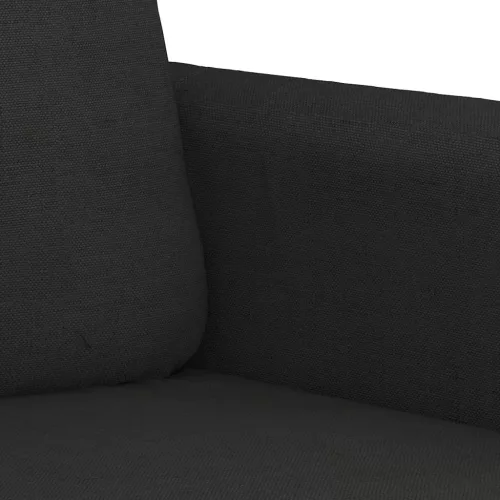 Kétszemélyes fekete szövetkanapé 120 cm