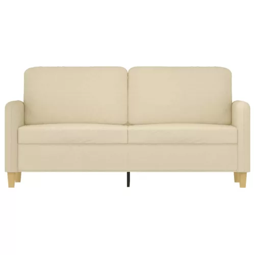 Kétszemélyes krémszínű szövetkanapé 140 cm