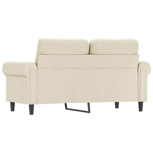2 személyes krémszínű műbőr kanapé 120 cm