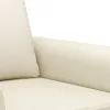 2 személyes krémszínű műbőr kanapé 120 cm