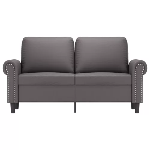 2 személyes szürke műbőr kanapé 120 cm