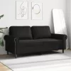 2 személyes fekete műbőr kanapé 140 cm