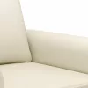 2 személyes krémszínű műbőr kanapé 140 cm