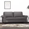 2 személyes szürke műbőr kanapé 140 cm