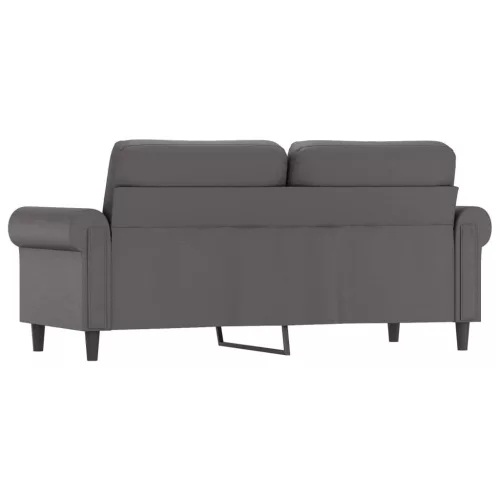 2 személyes szürke műbőr kanapé 140 cm