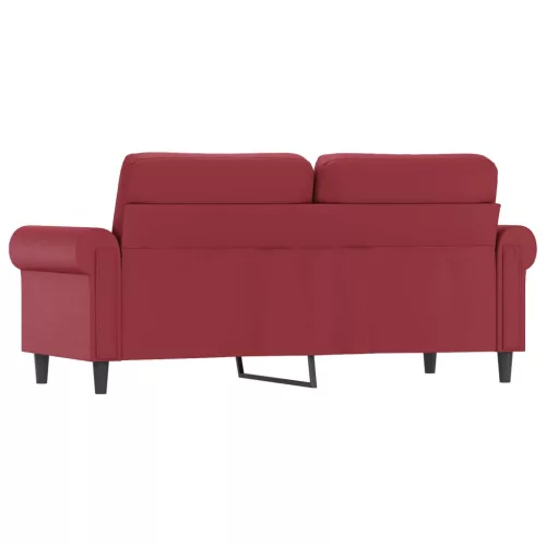 2 személyes bordó színű műbőr kanapé 140 cm