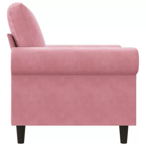 Rózsaszín bársony kanapéfotel 60 cm