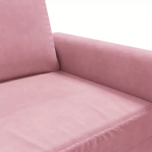 Rózsaszín bársony kanapéfotel 60 cm