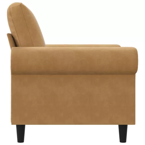 Barna bársony kanapéfotel 60 cm