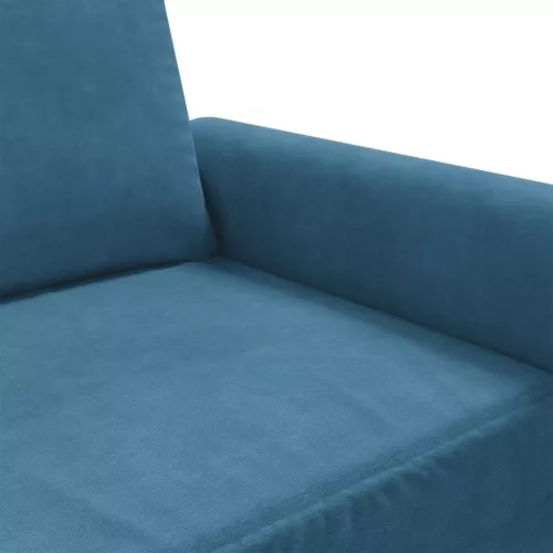 Kék bársony kanapéfotel 60 cm