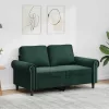 Kétszemélyes sötétzöld bársony kanapé 120 cm