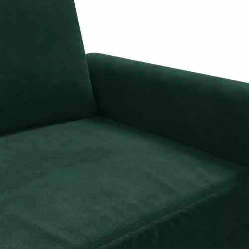 Kétszemélyes sötétzöld bársony kanapé 120 cm