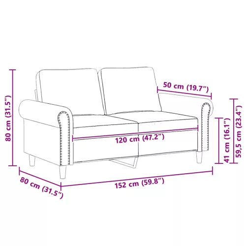 Kétszemélyes sötétzöld bársony kanapé 120 cm