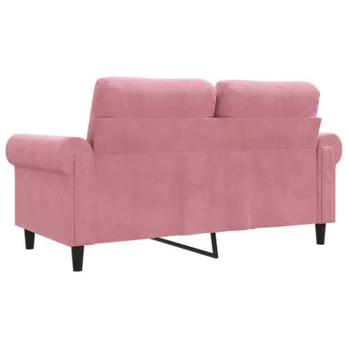 Kétszemélyes rózsaszín bársony kanapé 120 cm