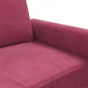 Kétszemélyes bordó bársony kanapé 120 cm