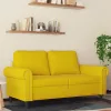 Kétszemélyes sárga bársony kanapé 120 cm