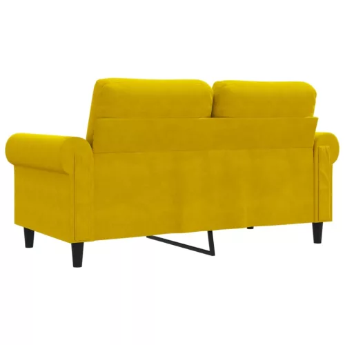 Kétszemélyes sárga bársony kanapé 120 cm