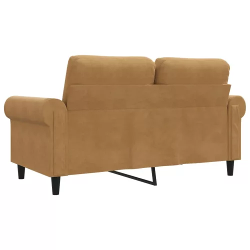 Kétszemélyes barna bársony kanapé 120 cm