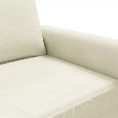 Kétszemélyes krémszínű bársony kanapé 120 cm