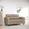 Kétszemélyes tópszínű mikroszálas szövetkanapé 120 cm