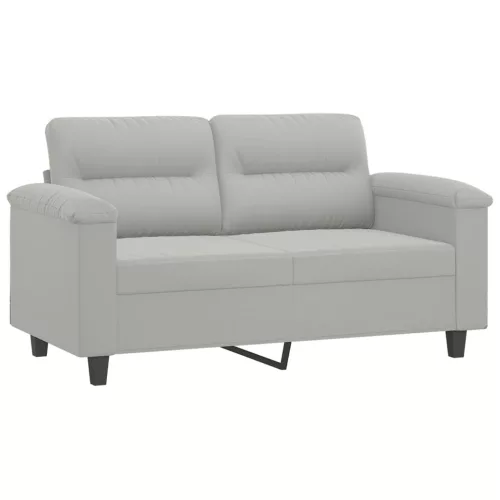 Kétszemélyes világosszürke mikroszálas szövetkanapé 120 cm