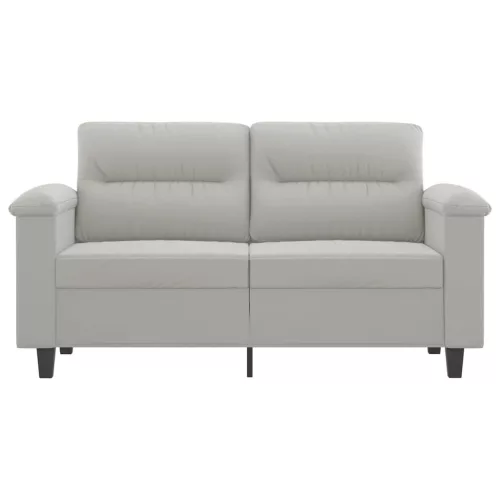 Kétszemélyes világosszürke mikroszálas szövetkanapé 120 cm