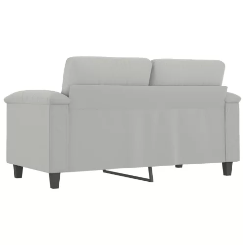 Kétszemélyes világosszürke mikroszálas szövetkanapé 120 cm