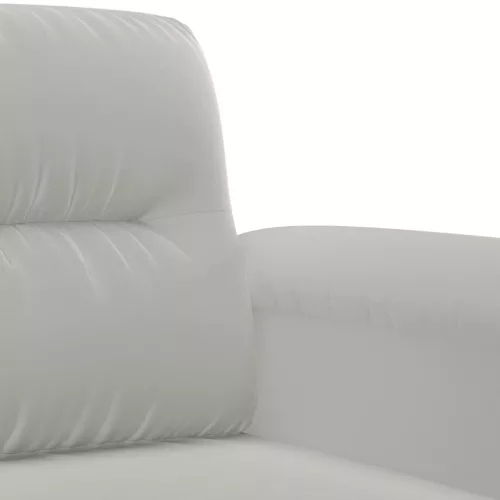 Kétszemélyes világosszürke mikroszálas szövetkanapé 120 cm