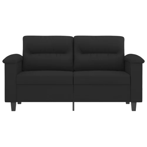 Kétszemélyes fekete mikroszálas szövetkanapé 120 cm