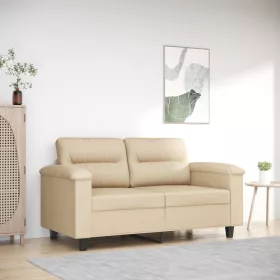   Kétszemélyes krémszínű mikroszálas szövetkanapé 120 cm