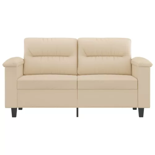 Kétszemélyes krémszínű mikroszálas szövetkanapé 120 cm