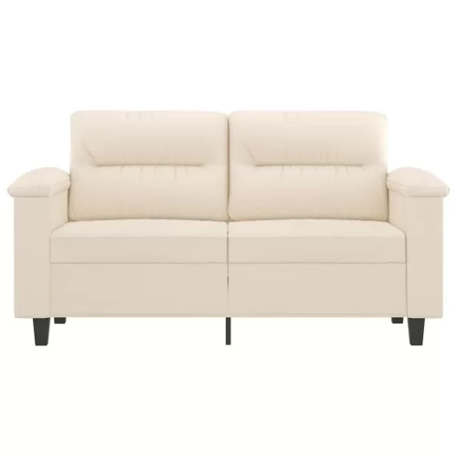 Kétszemélyes bézs mikroszálas szövetkanapé 120 cm
