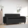 Kétszemélyes fekete mikroszálas szövetkanapé 140 cm