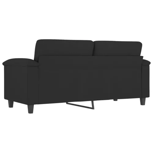 Kétszemélyes fekete mikroszálas szövetkanapé 140 cm