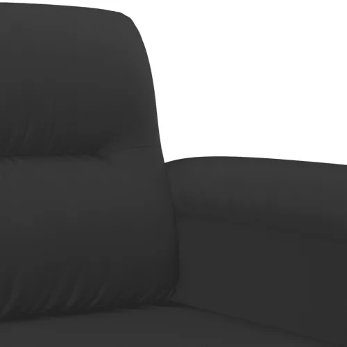 Kétszemélyes fekete mikroszálas szövetkanapé 140 cm