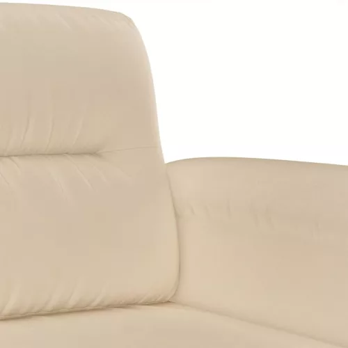 Kétszemélyes krémszínű mikroszálas szövetkanapé 140 cm