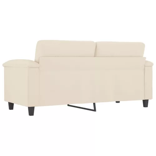 Kétszemélyes bézs mikroszálas szövetkanapé 140 cm