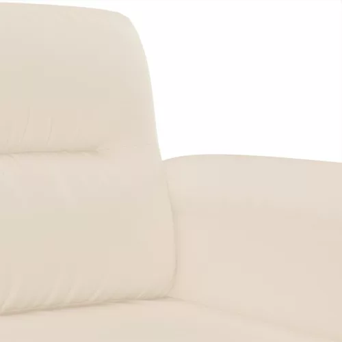 Kétszemélyes bézs mikroszálas szövetkanapé 140 cm