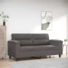 2 személyes szürke műbőr kanapé 140 cm