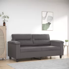 2 személyes szürke műbőr kanapé 140 cm