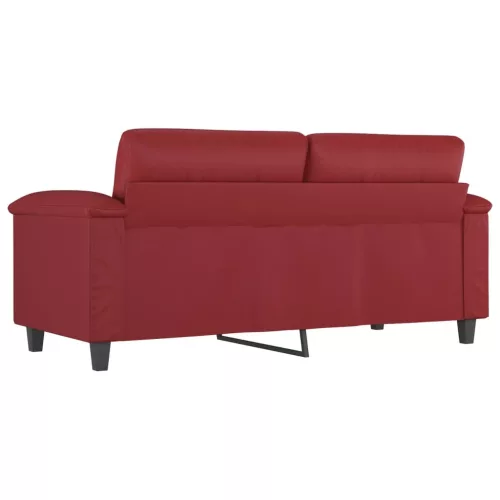 2 személyes bordó színű műbőr kanapé 140 cm