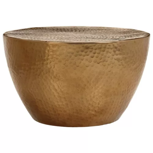Sárgaréz kalapált alumínium dohányzóasztal Ø 50 x 30 cm