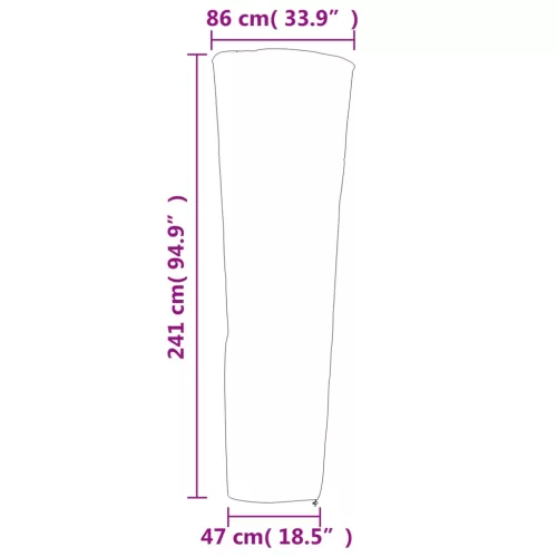 Fekete 420D oxford szövet piramis alakú fűtőhuzat 86x47x241 cm