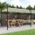 Krémszínű pergola behúzható tetővel 589 x 292 x 230 cm