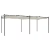 Krémszínű pergola behúzható tetővel 589 x 292 x 230 cm