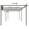 Krémszínű pergola behúzható tetővel 589 x 292 x 230 cm
