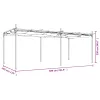 Krémszínű pergola behúzható tetővel 589 x 292 x 230 cm