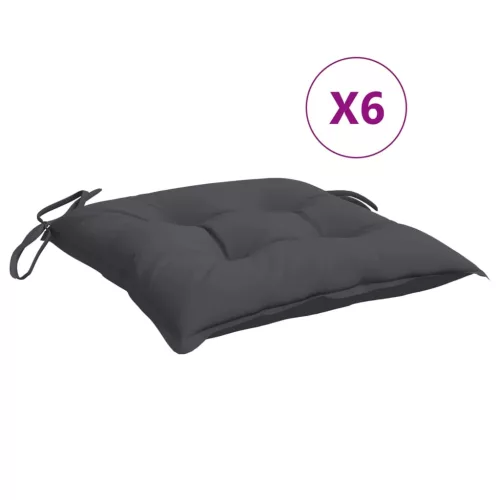 6 db antracitszürke oxford szövet székpárna 50 x 50 x 7 cm