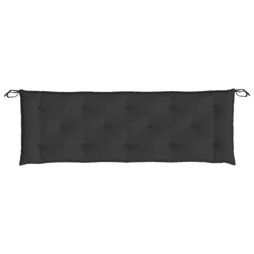 Fekete oxford szövet kerti padpárna 150 x 50 x 7 cm